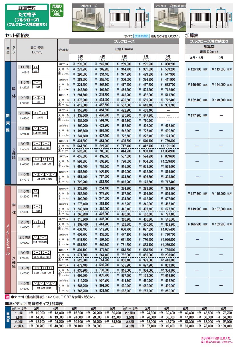 オルネ(庭置き式 たて格子〈フルクローズ〉)【2024年版】_価格_1