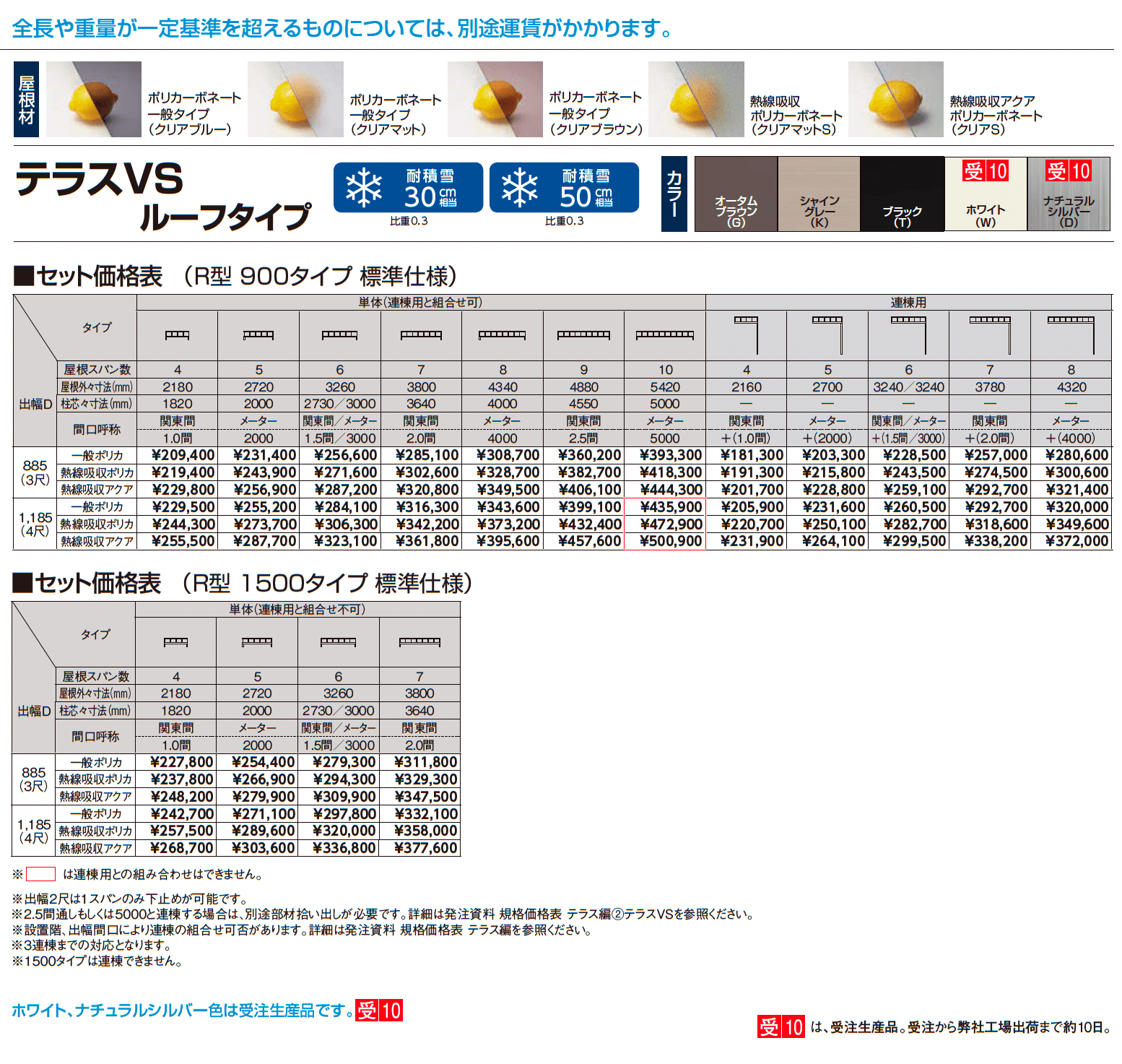 テラスVS R型 ルーフタイプ_価格_1