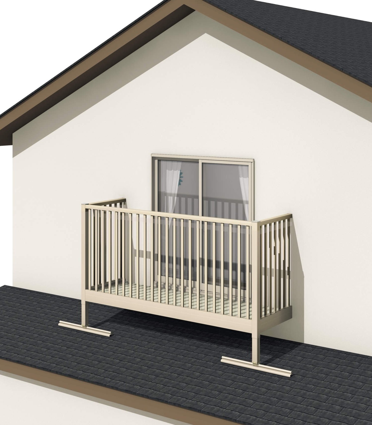 三協アルミの「オルネ特注品(屋根置式 たて太格子(セーフティー格子))」