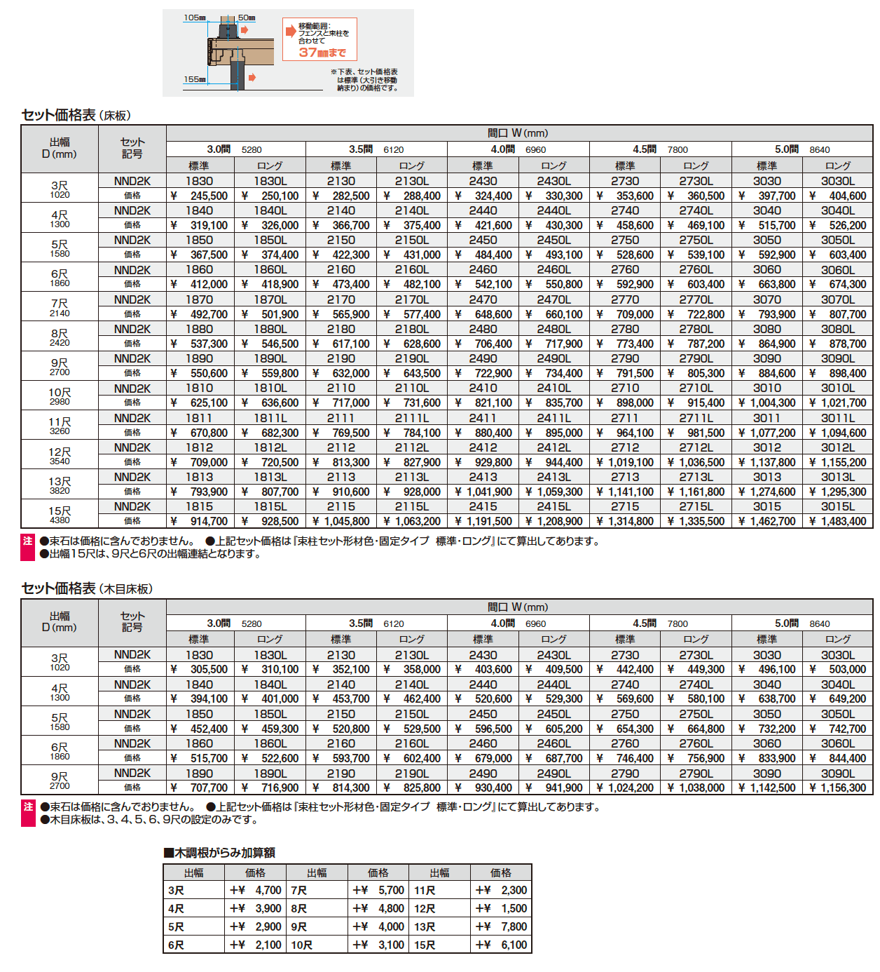 ひとと木2 デッキ (デッキ本体 標準(大引き移動納まり))【2023年版】_価格_2