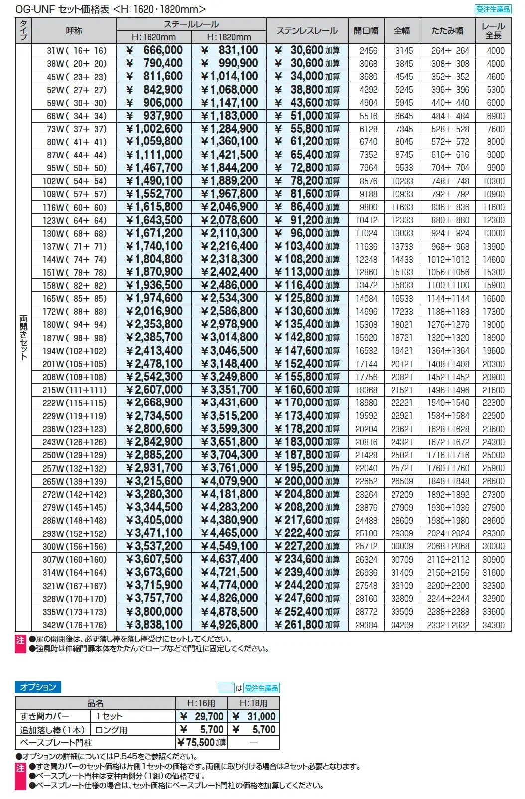 アルテンダUN型 フラットレールタイプ_価格_3