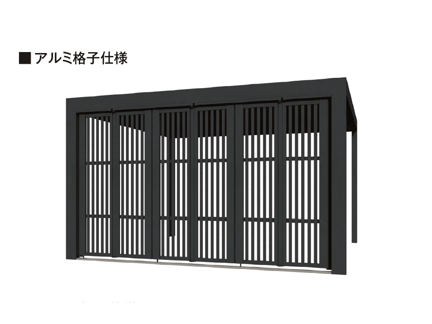 タカショーの「ホームヤードルーフ®︎システム フラップスクリーン」