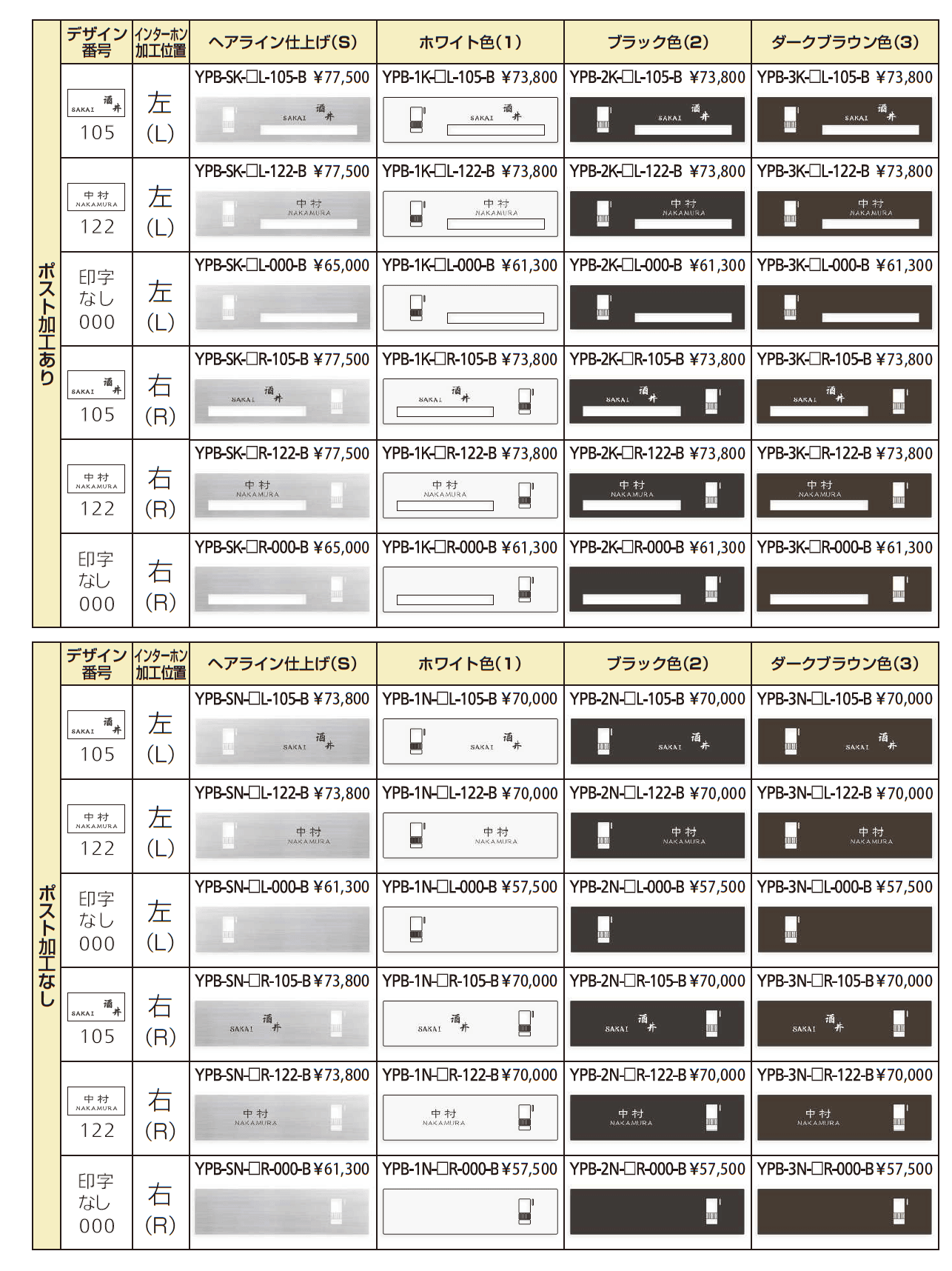 インターホンカバーユニット B規格型【2023年版】_価格_1