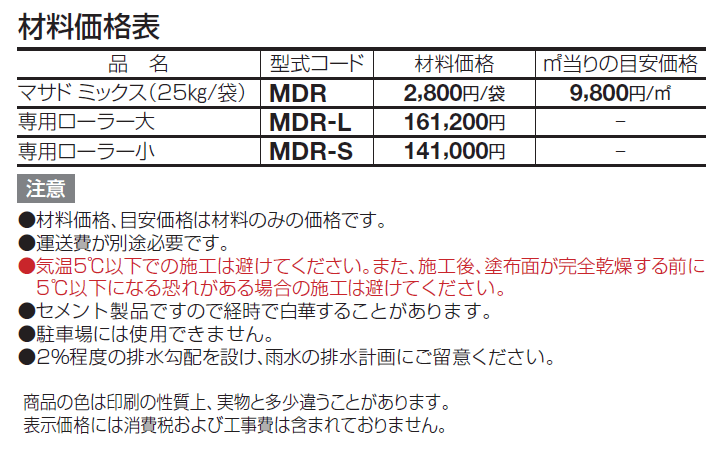 マサド ミックス(ローラー転圧タイプ)【2024年版】_価格_2