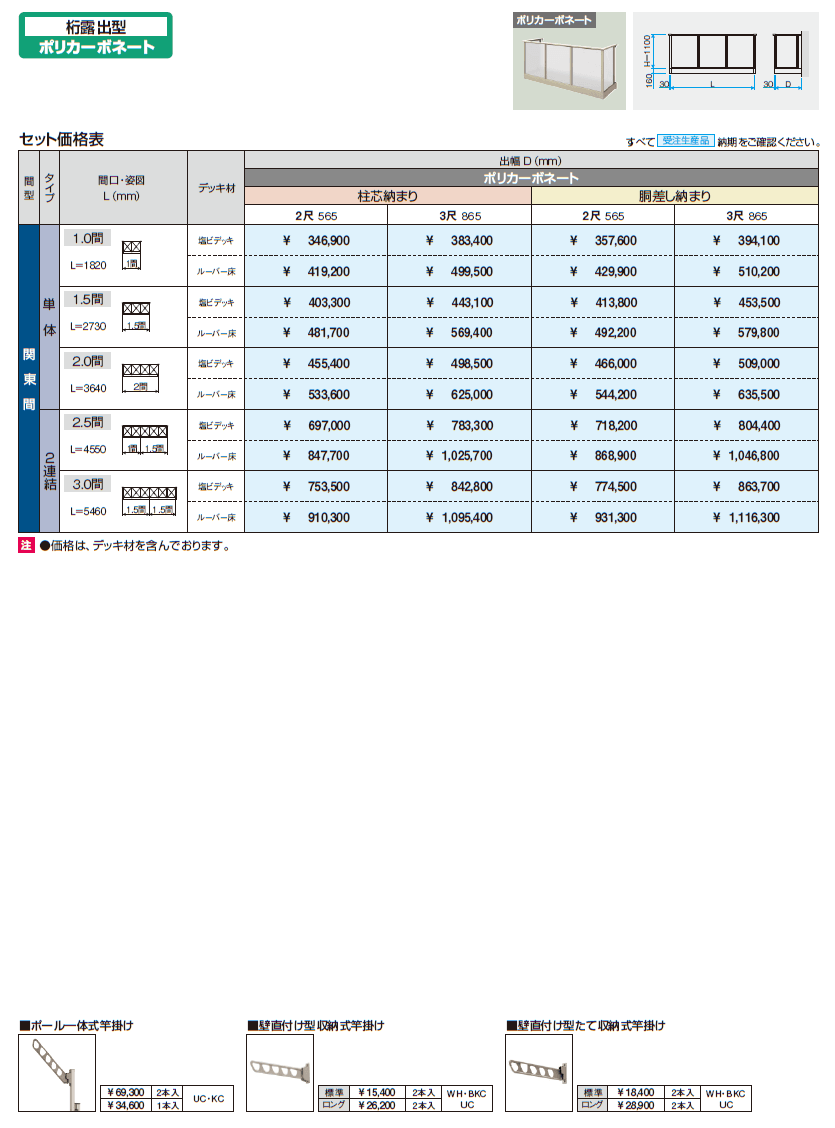 コーデリア(柱なし式 桁露出型 ポリカーボネート)【2024年版】_価格_1