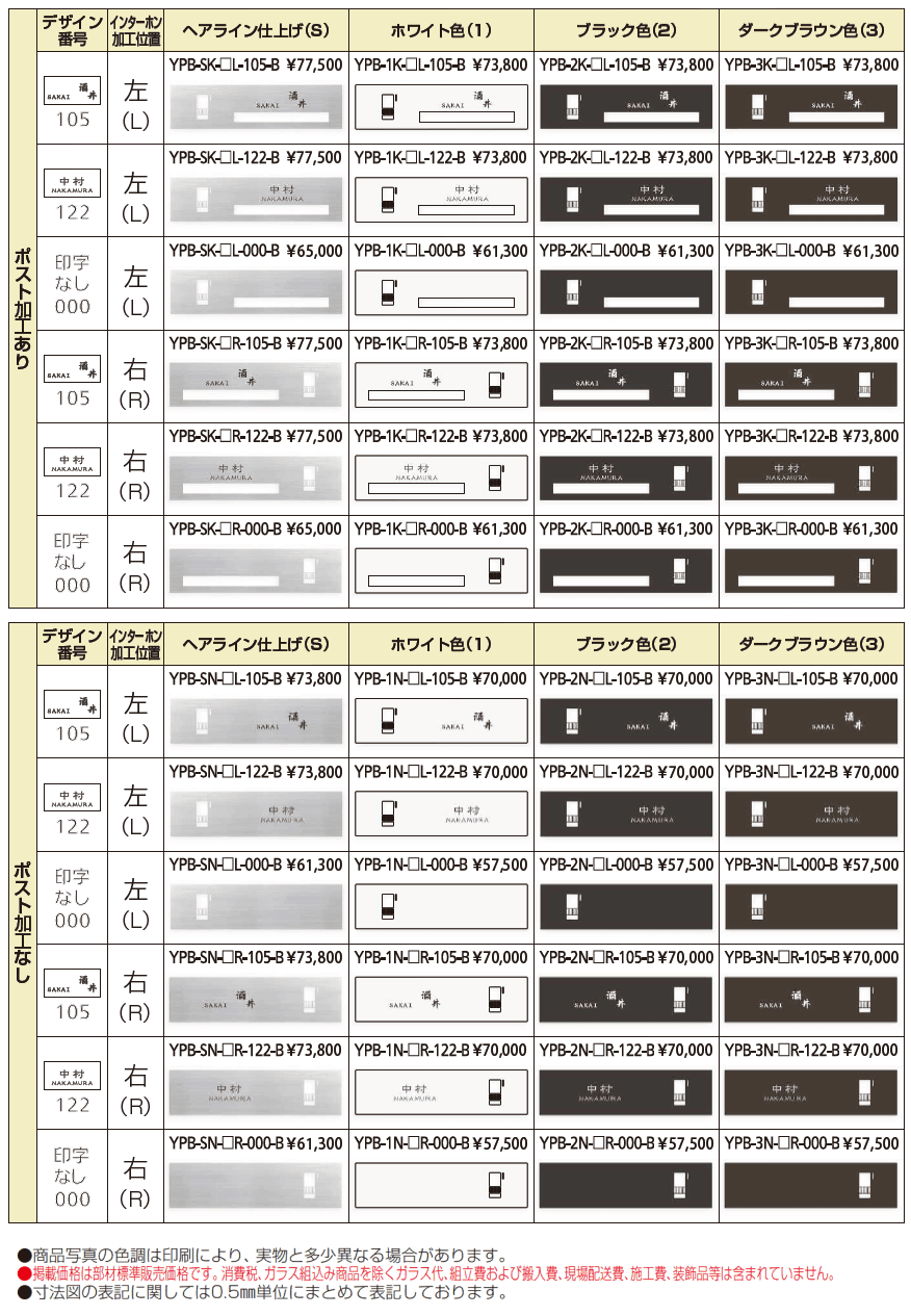 インターホンカバーユニット B規格型【2024年版】_価格_1