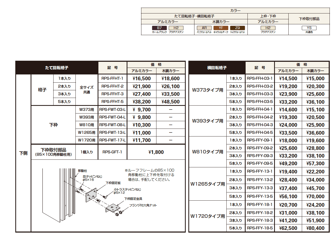リレーリア 機能パネル 横型タイプ〈W810・W1265・W1720〉（ルーフフレーム用）_価格_4