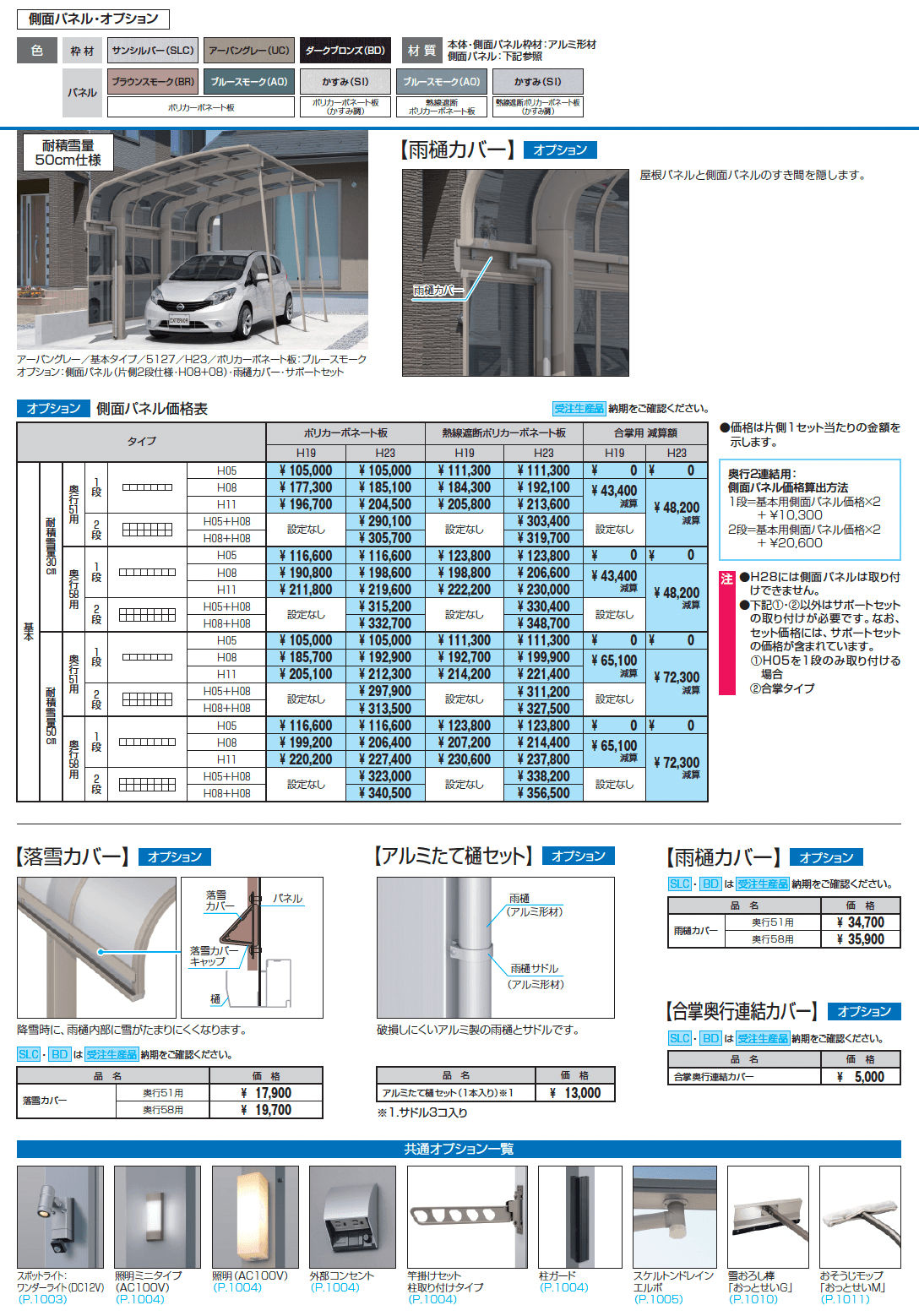 ニューエクオーレZ(耐積雪量30cm・50cm仕様:基本・奥行連結・合掌)_価格_2