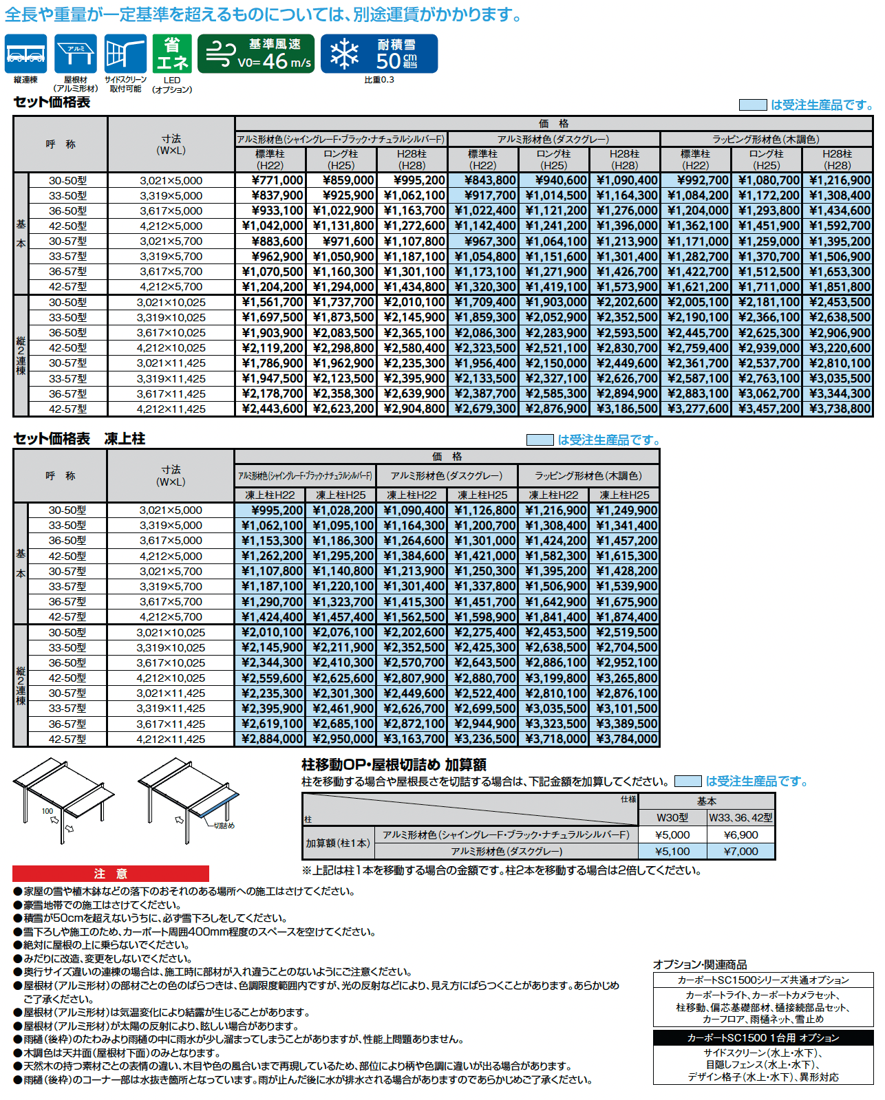 カーポートSC 1500 1台用_価格_1