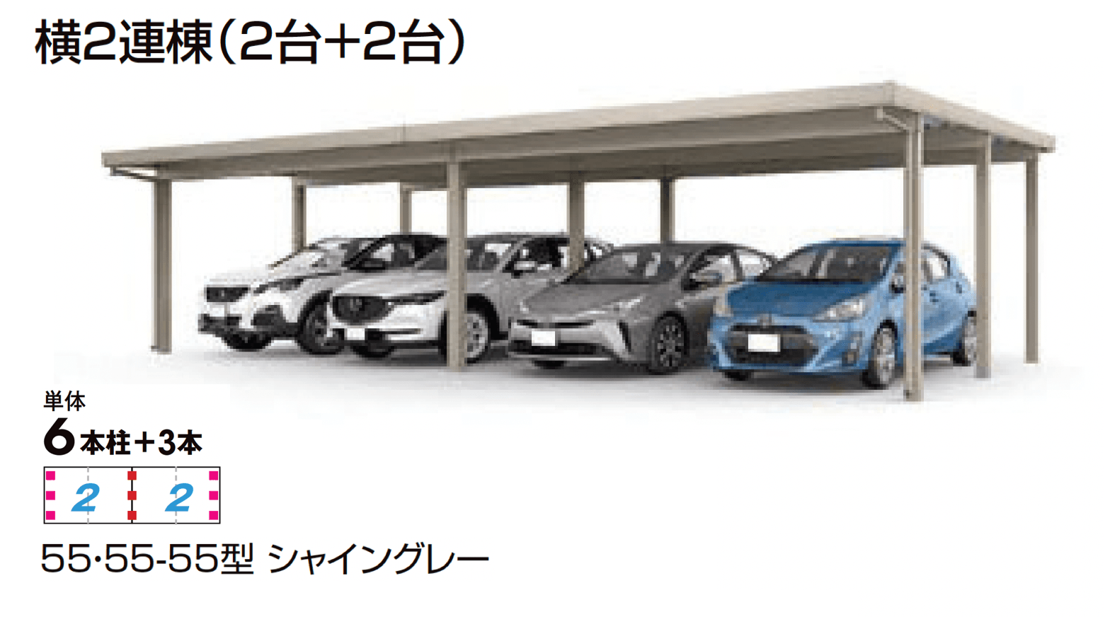 LIXILの「カーポートST 3000タイプ 4台用」のサブ画像3
