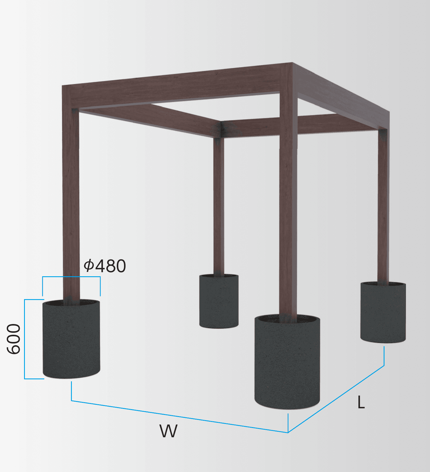 タカショーの「ホームヤードルーフ®︎システム ベースウエイト」