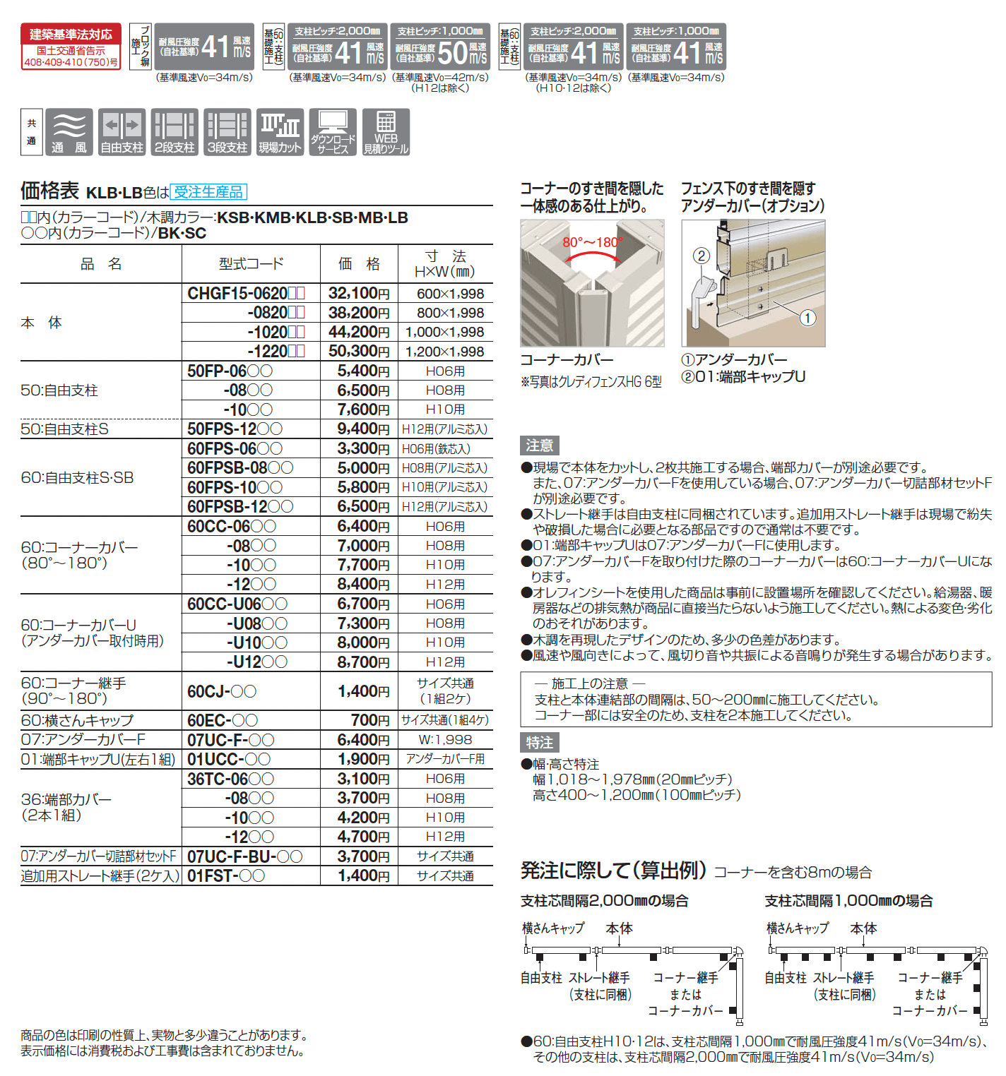 クレディフェンスHG 15型(片面仕上)_価格_1