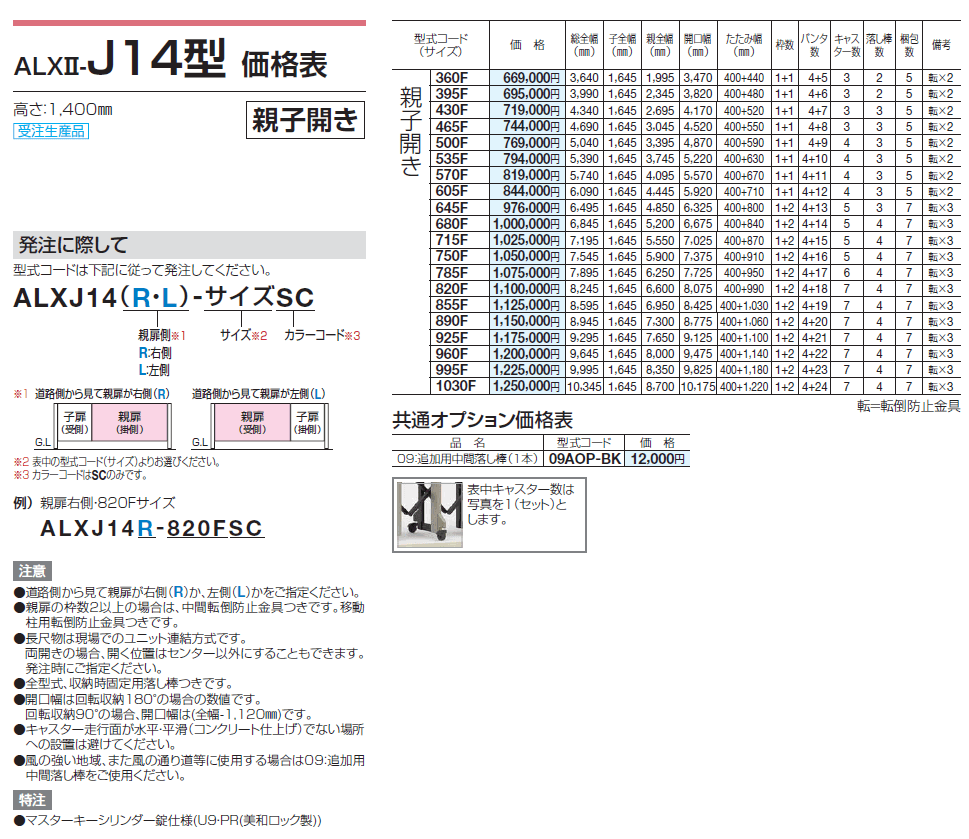 ALXⅡ-J 10型/12型/14型/16型_価格_6