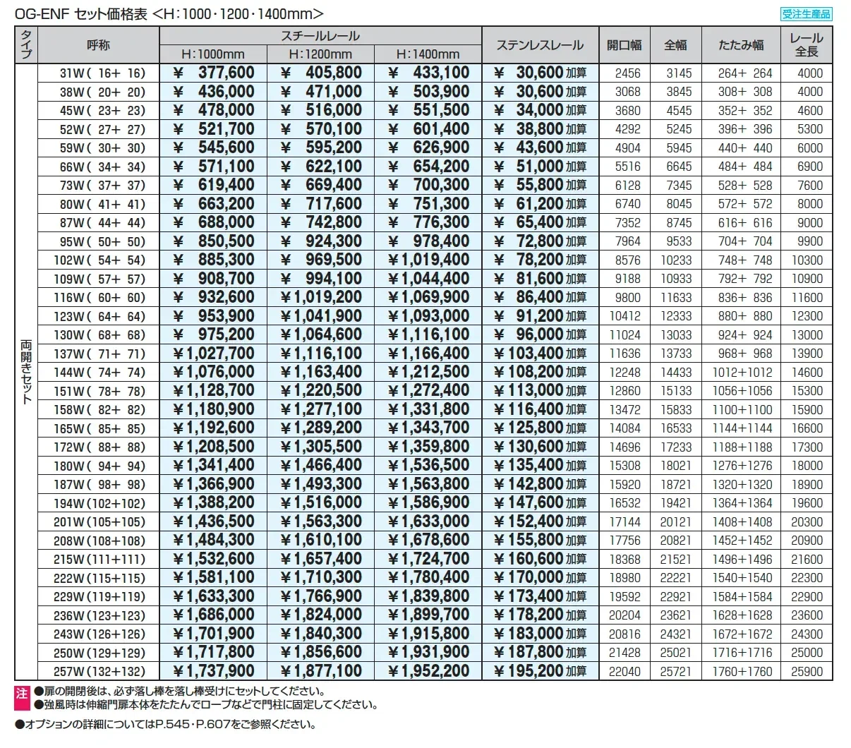 アルテンダEN型 フラットレールタイプ_価格_2