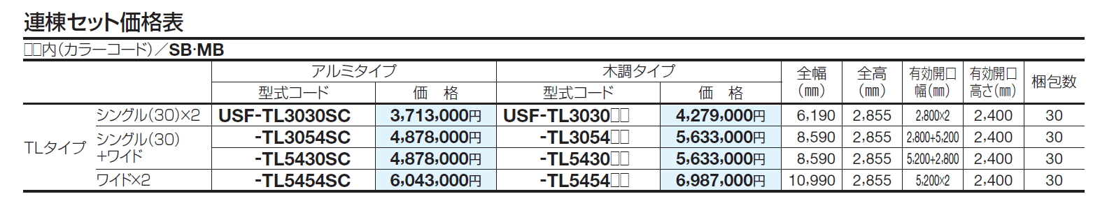 USファサードユニットシャッター TLタイプ(USファサード仕様)【2024年版】_価格_2