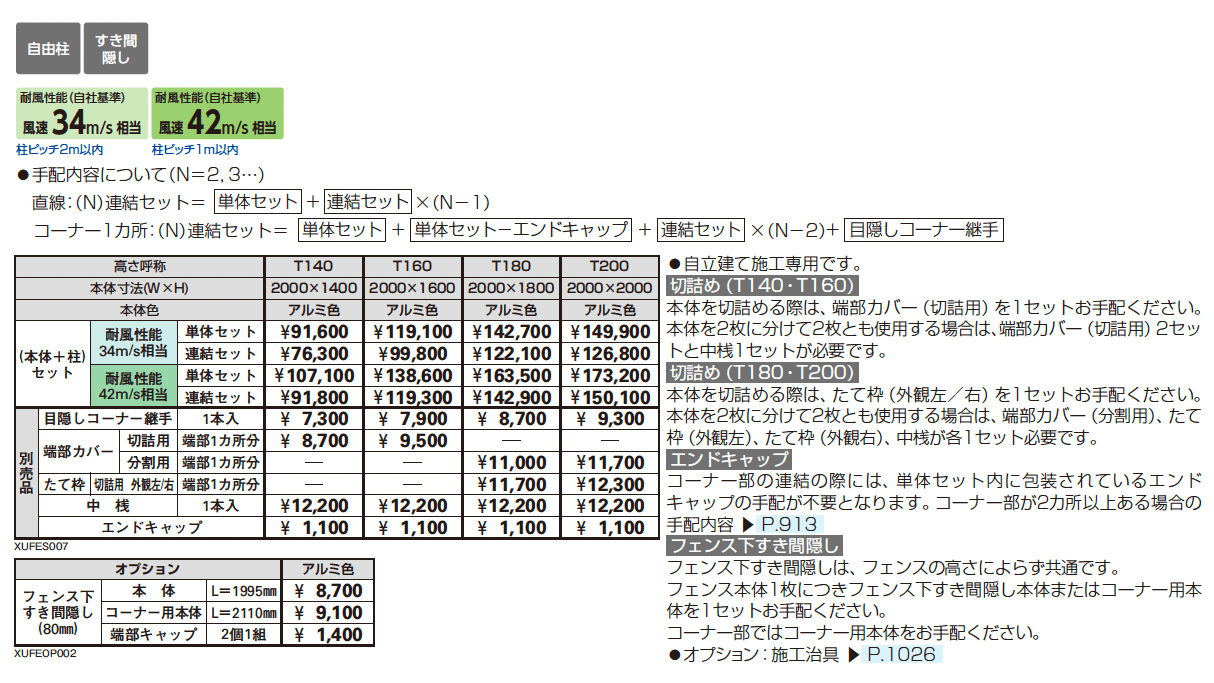 シンプレオ スクリーンフェンス YS3S型 横スリット_価格_1