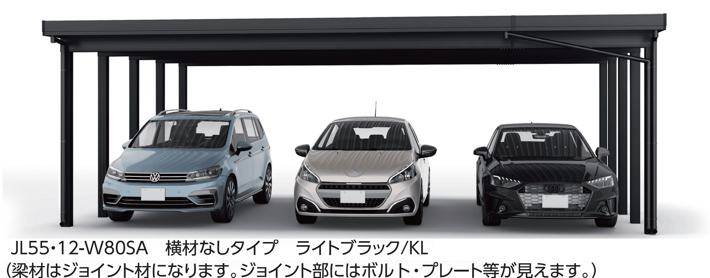 大仙の「SSポートGⅢ 積雪100cm 奥行延長セット/3台用」