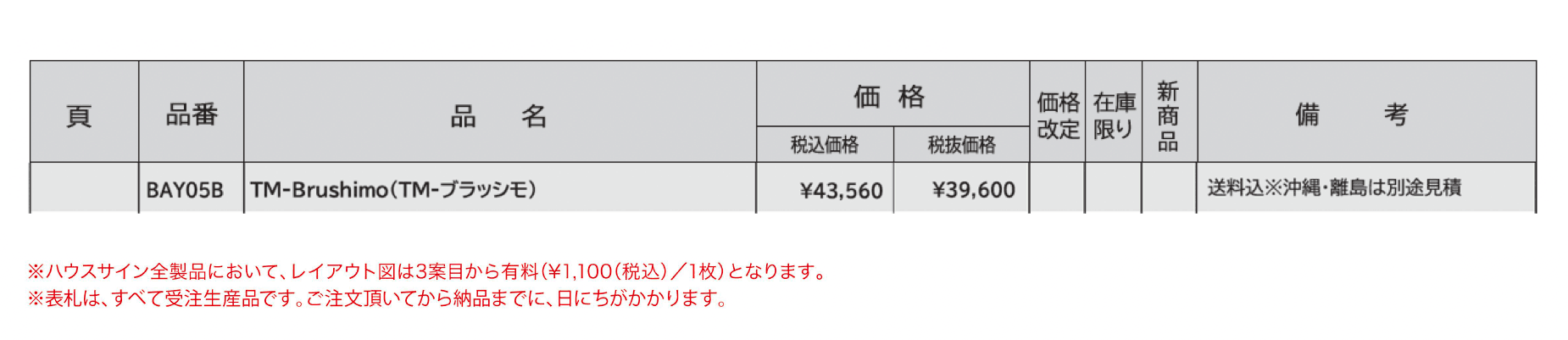 ハウスサイン TM-ブラッシモ_価格_1