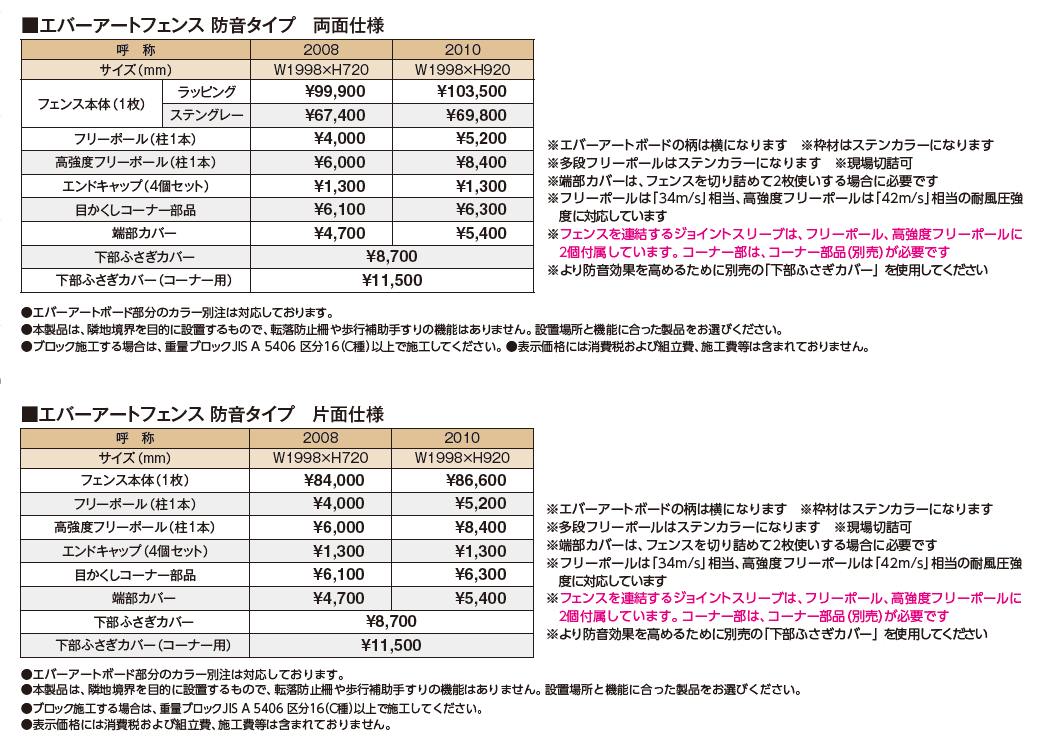 エバーアート®︎フェンス 防音タイプ【2024年版】_価格_1