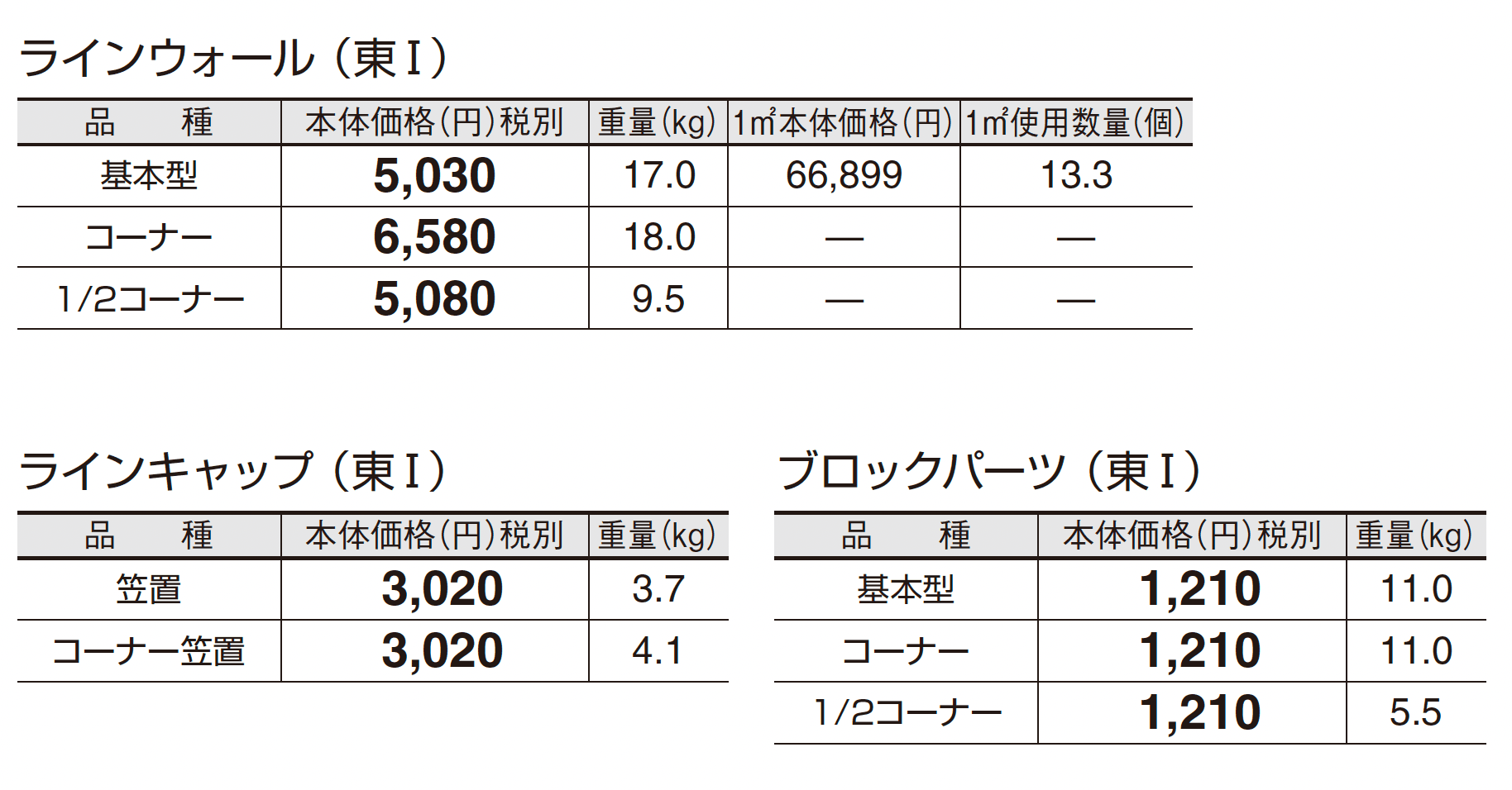 ラインウォール_価格_1