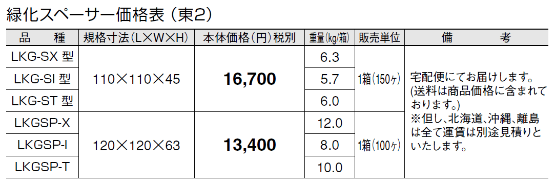 緑化スペーサー【2024年版】_価格_2