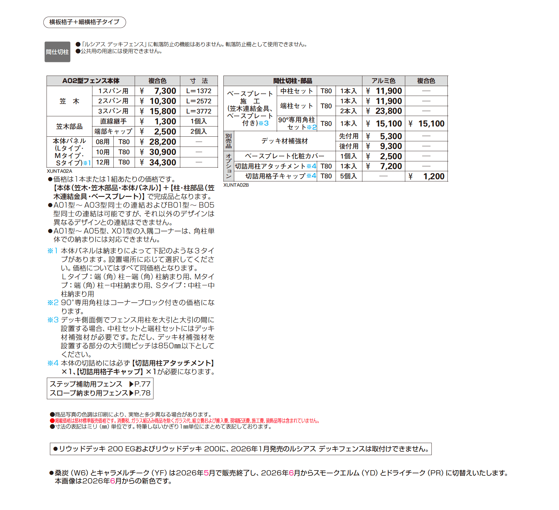 ルシアス デッキフェンス A02型【2026年1月発売】【2025年版】_価格_1