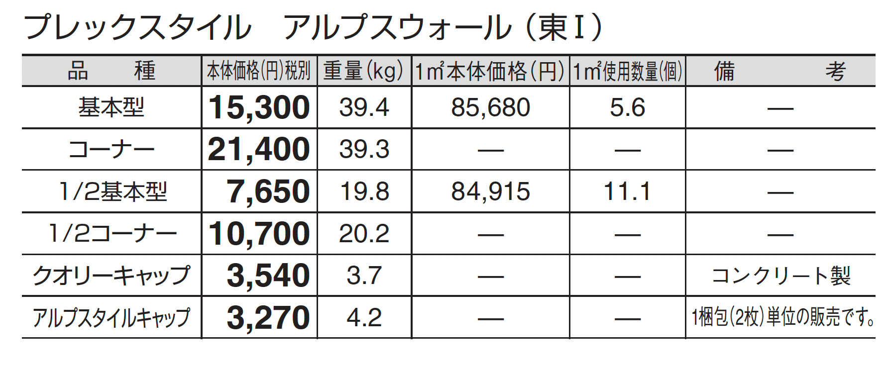 プレックスタイル アルプスウォール_価格_1