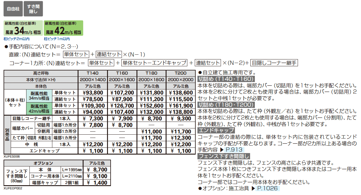 シンプレオ スクリーンフェンス YM1S型 横目隠し_価格_1