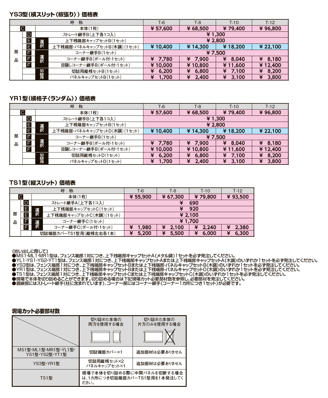 フェンスAA 多段柱(2段柱)【2024年版】_価格_3