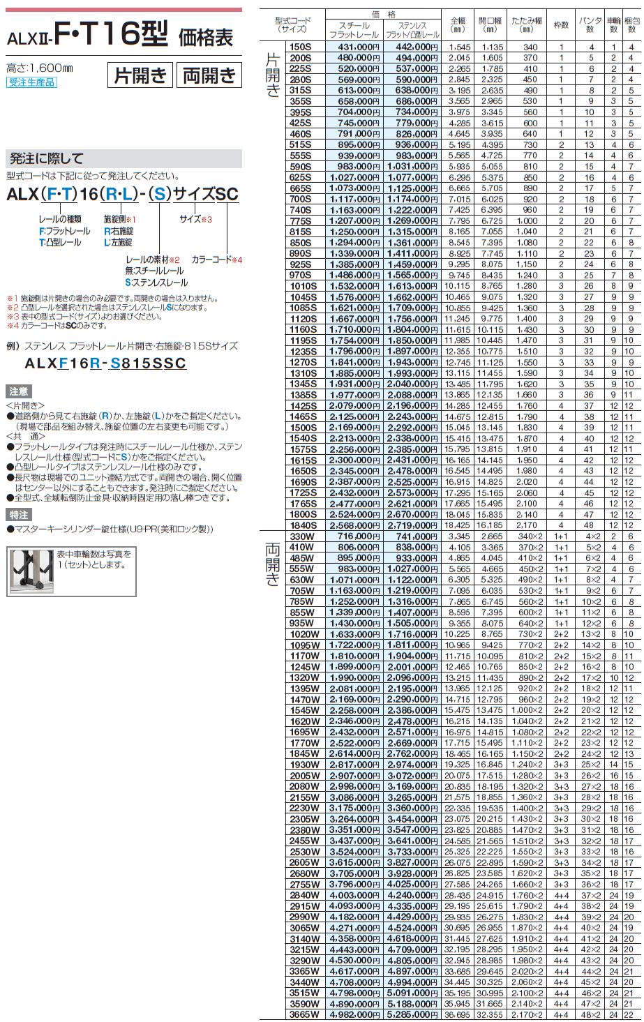 ALXⅡ-F/T 10型/12型/14型/16型/18型【2024年版】_価格_4