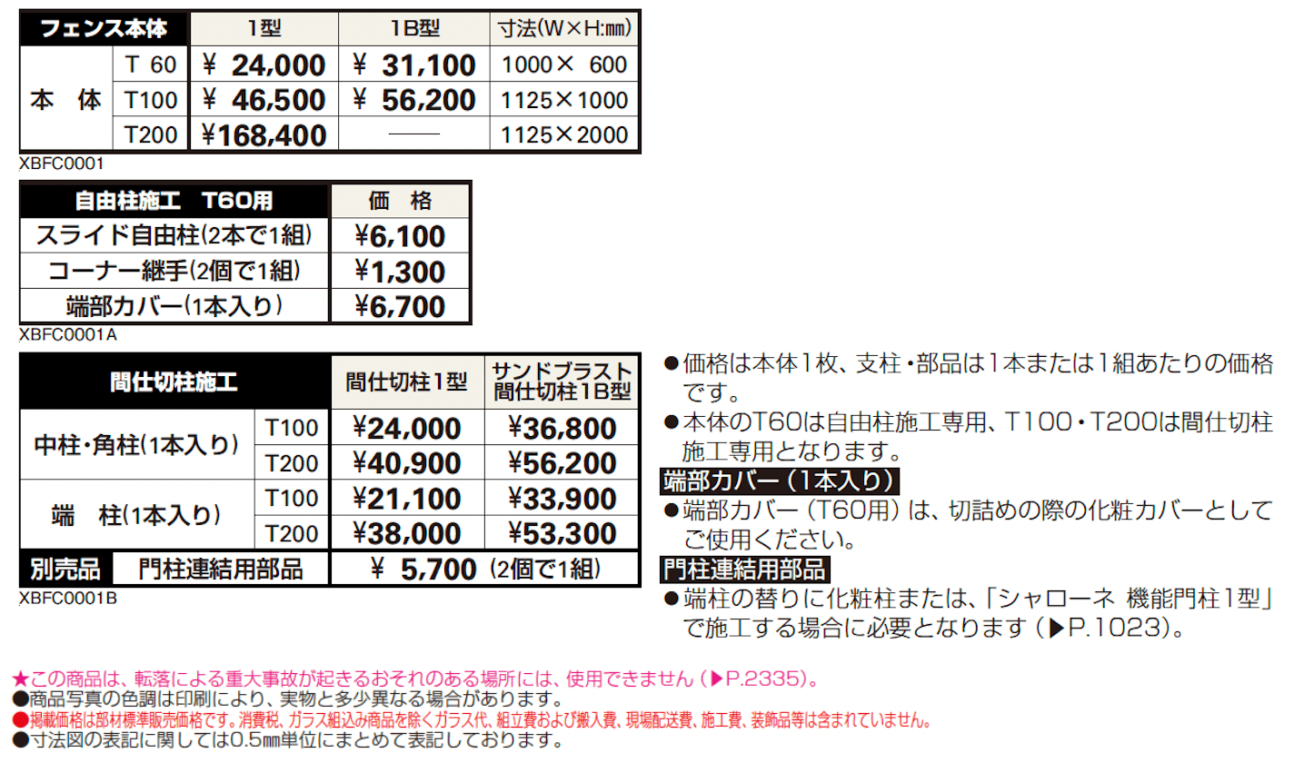 シャローネ シリーズ トラディシオン フェンス1B型【2024年版】_価格_1