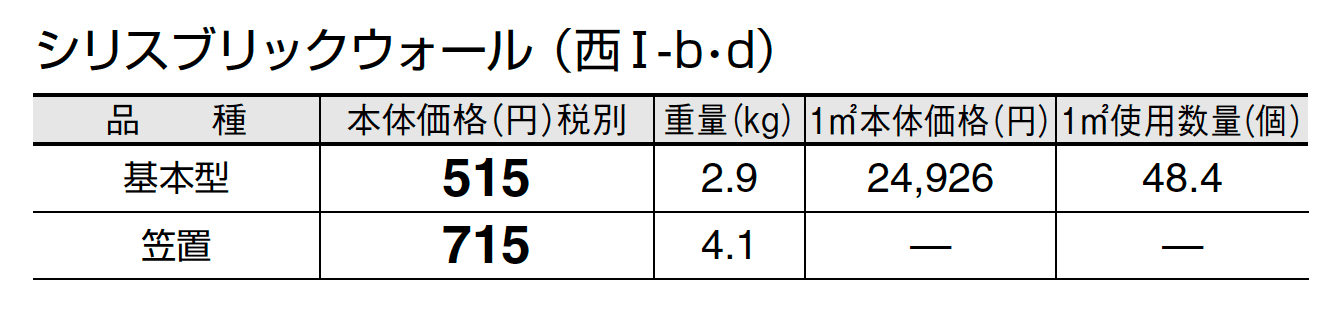 シリスブリック ウォール_価格_4