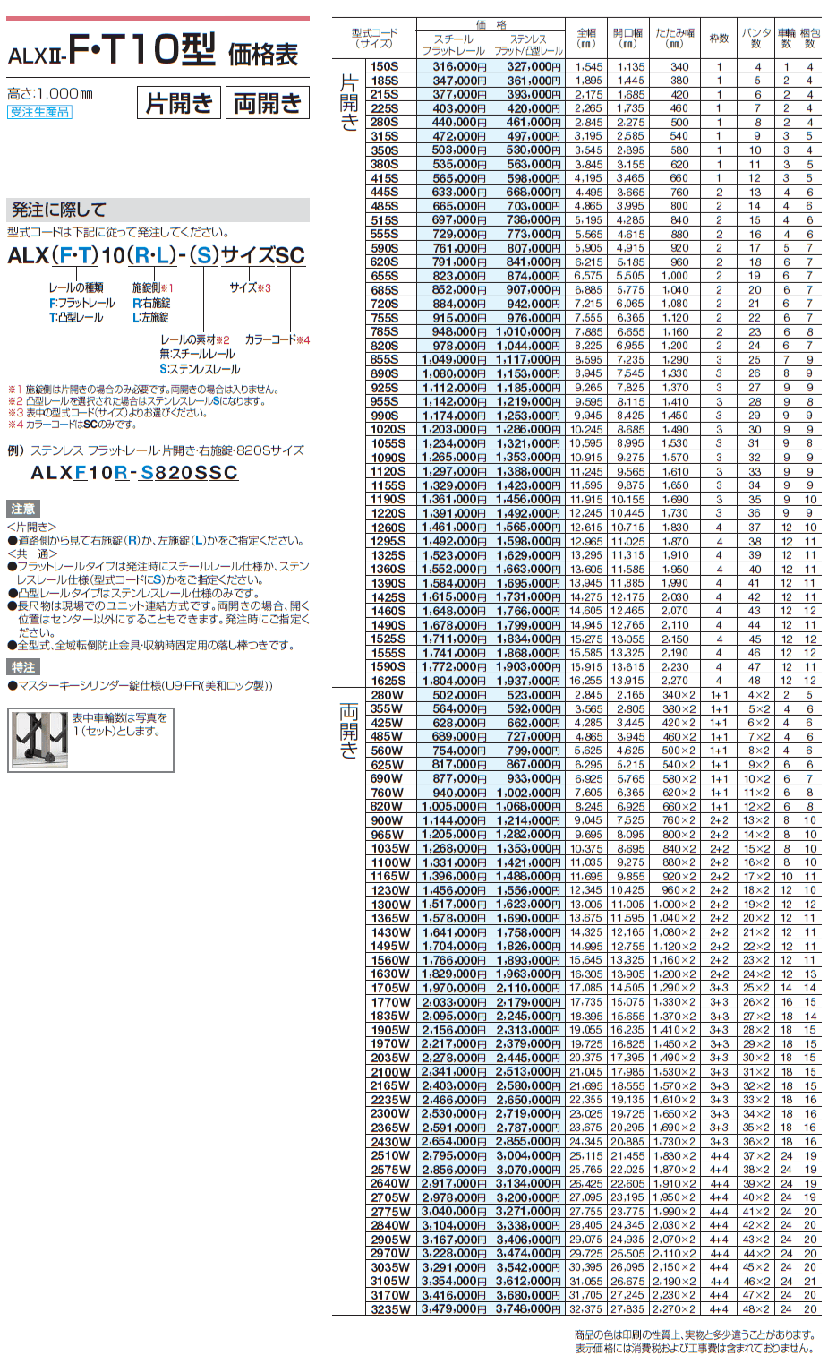 ALXⅡ-F/T 10型/12型/14型/16型/18型【2024年版】_価格_1