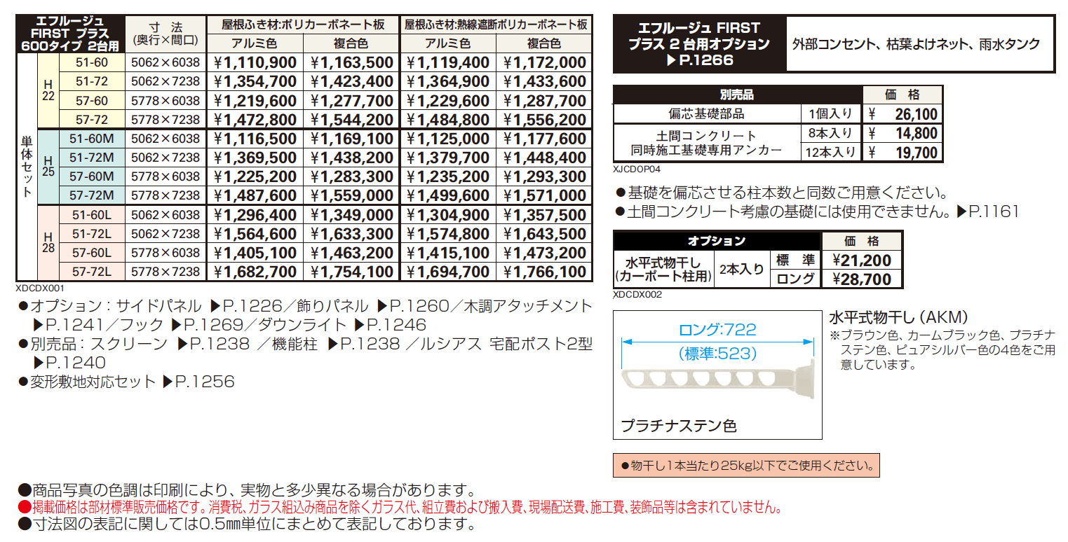 エフルージュ FIRST プラス 600タイプ 2台用 単体セット【2024年版】_価格_1