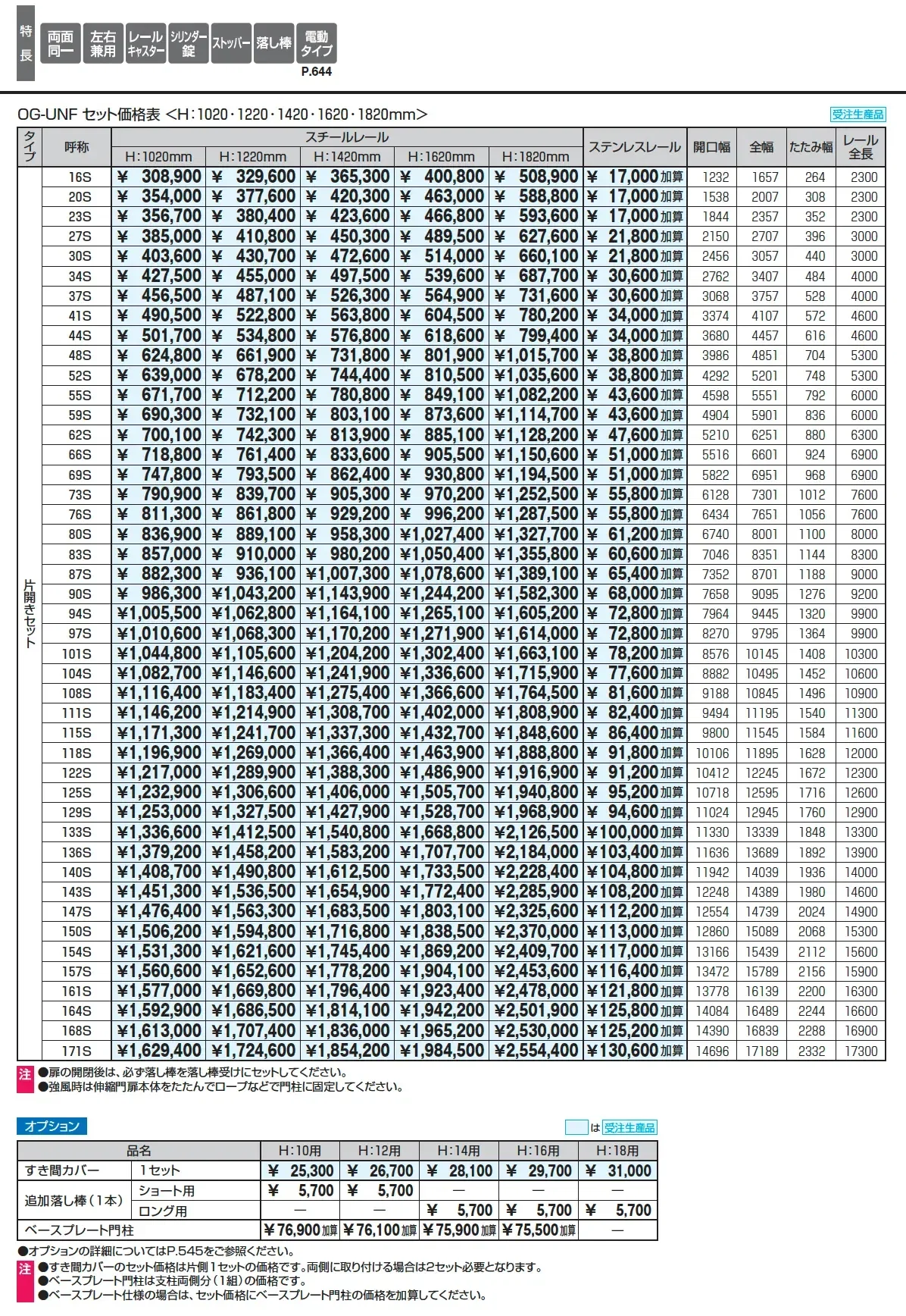 アルテンダUN型 フラットレールタイプ_価格_1