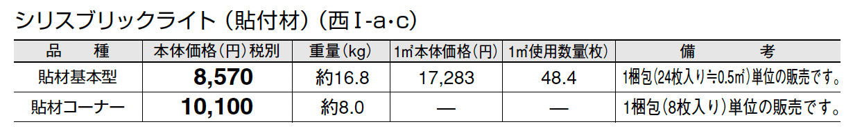 シリスブリックライト(貼付材)_価格_3