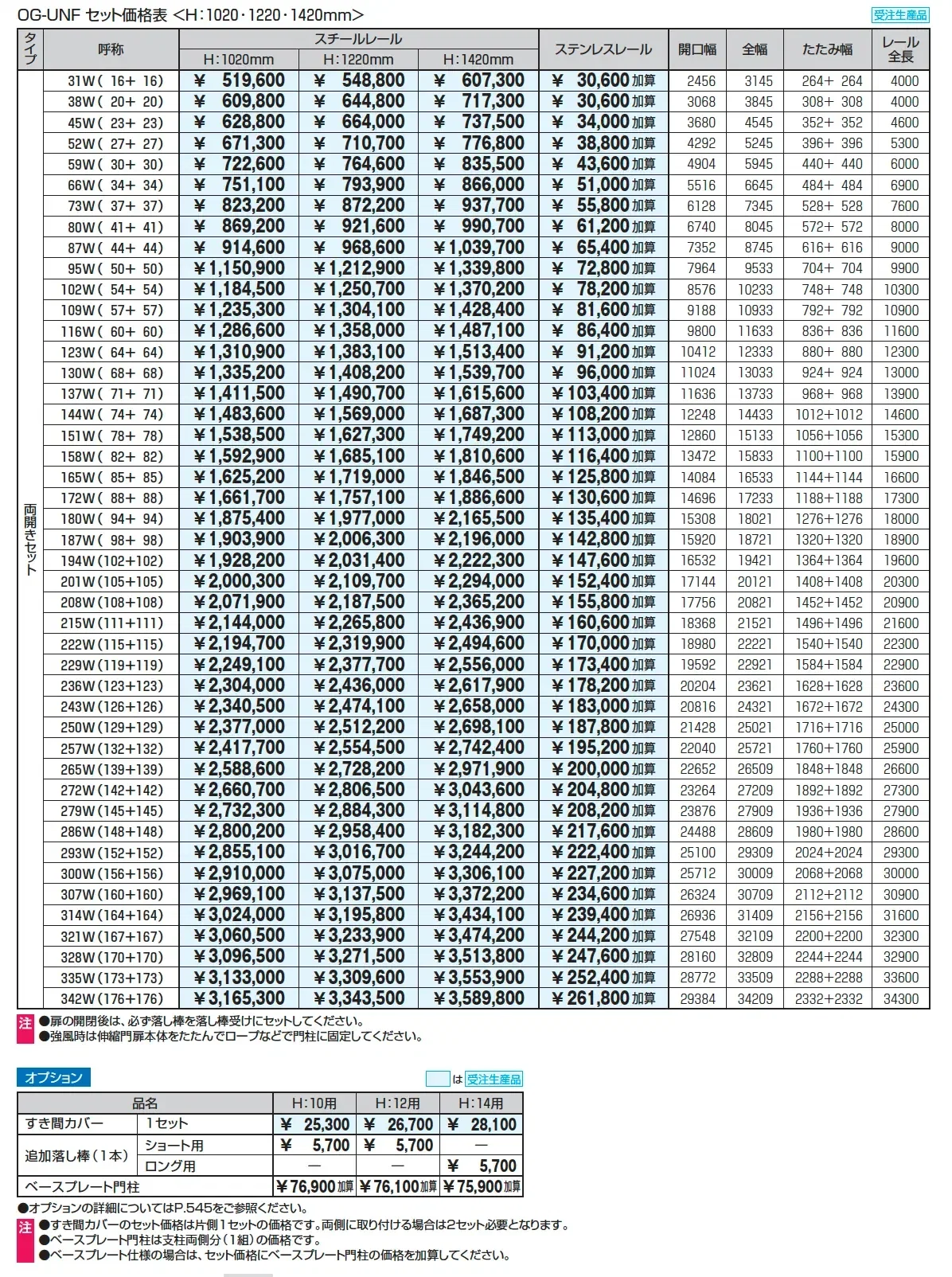 アルテンダUN型 フラットレールタイプ_価格_2