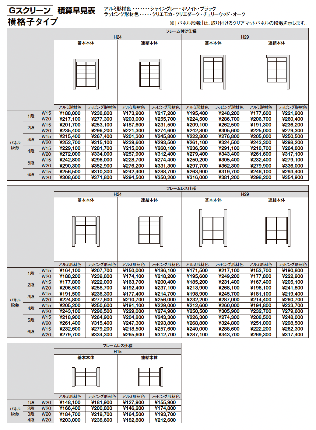 プラスG Gスクリーン 横格子タイプ【2025年版】_価格_2