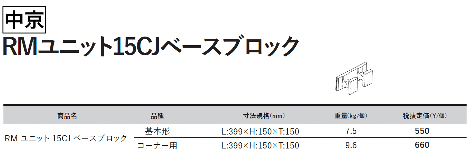 RMユニット15CJベースブロック【2023年版】_価格_3