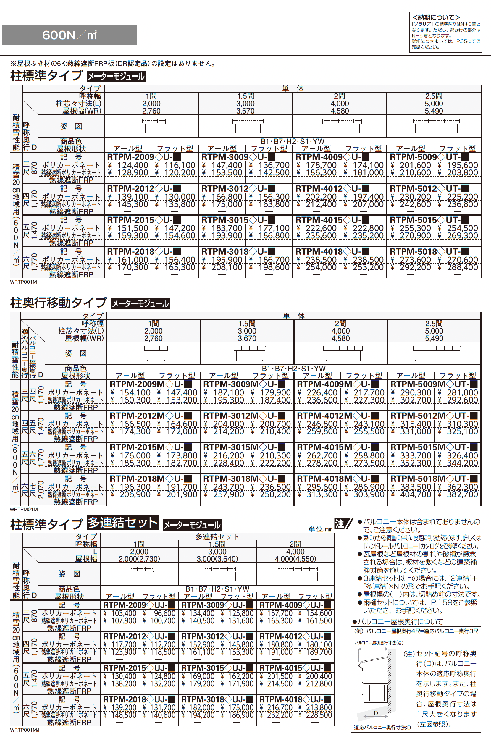 ソラリア ルシアス バルコニー対応屋根 壁付納まり_価格_3