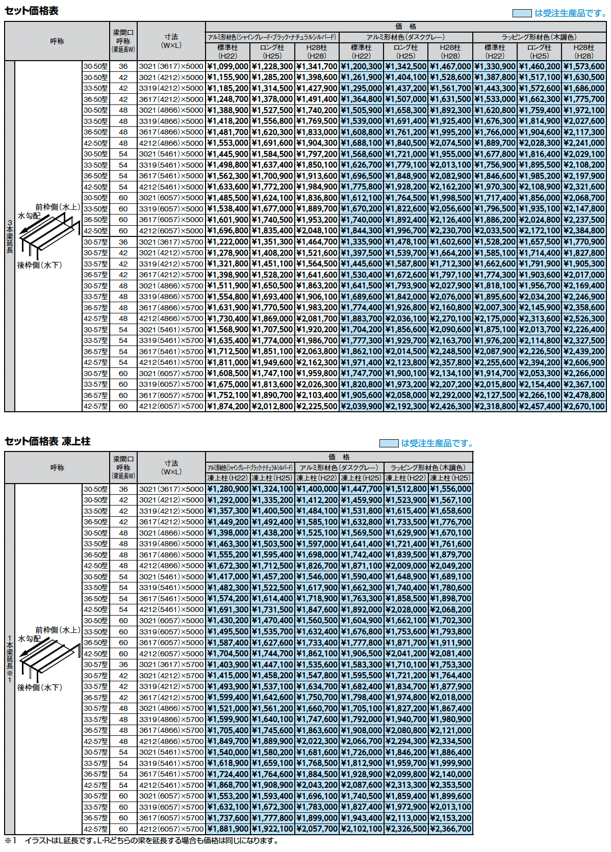 カーポートSC 3000 1台用 梁延長_価格_2