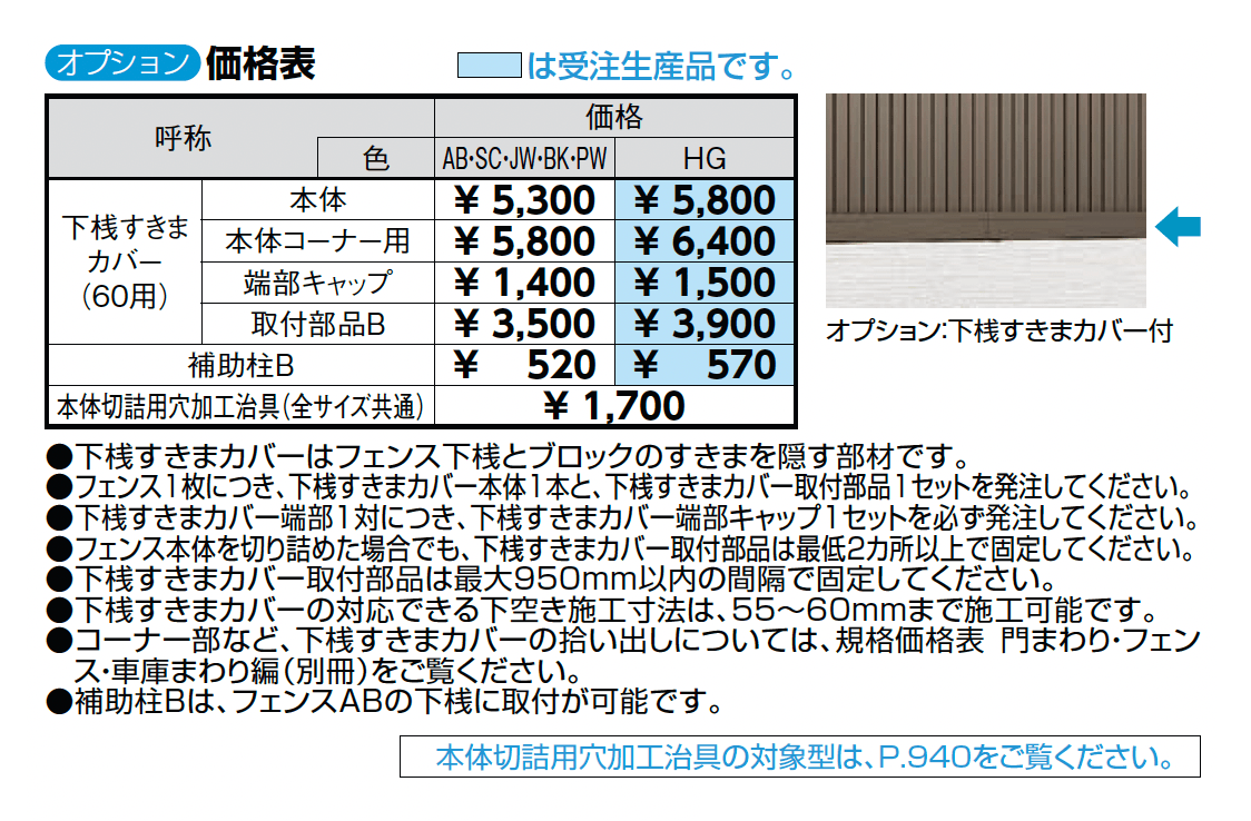 フェンスAB TS2-K型(片面木調・縦スリット②)_価格_2