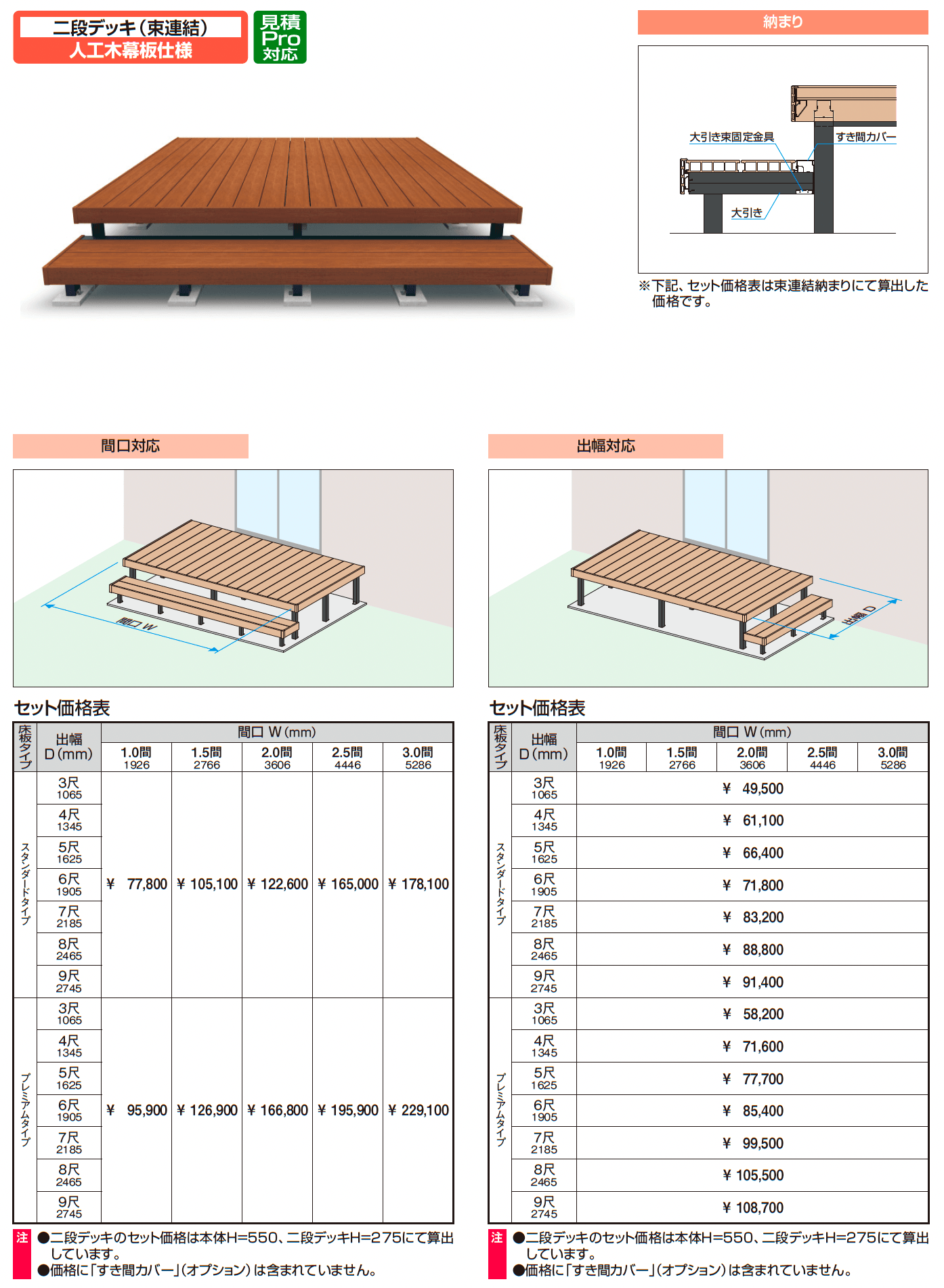 ヴィラウッド 二段デッキ(束連結) 人工木幕板仕様_価格_1