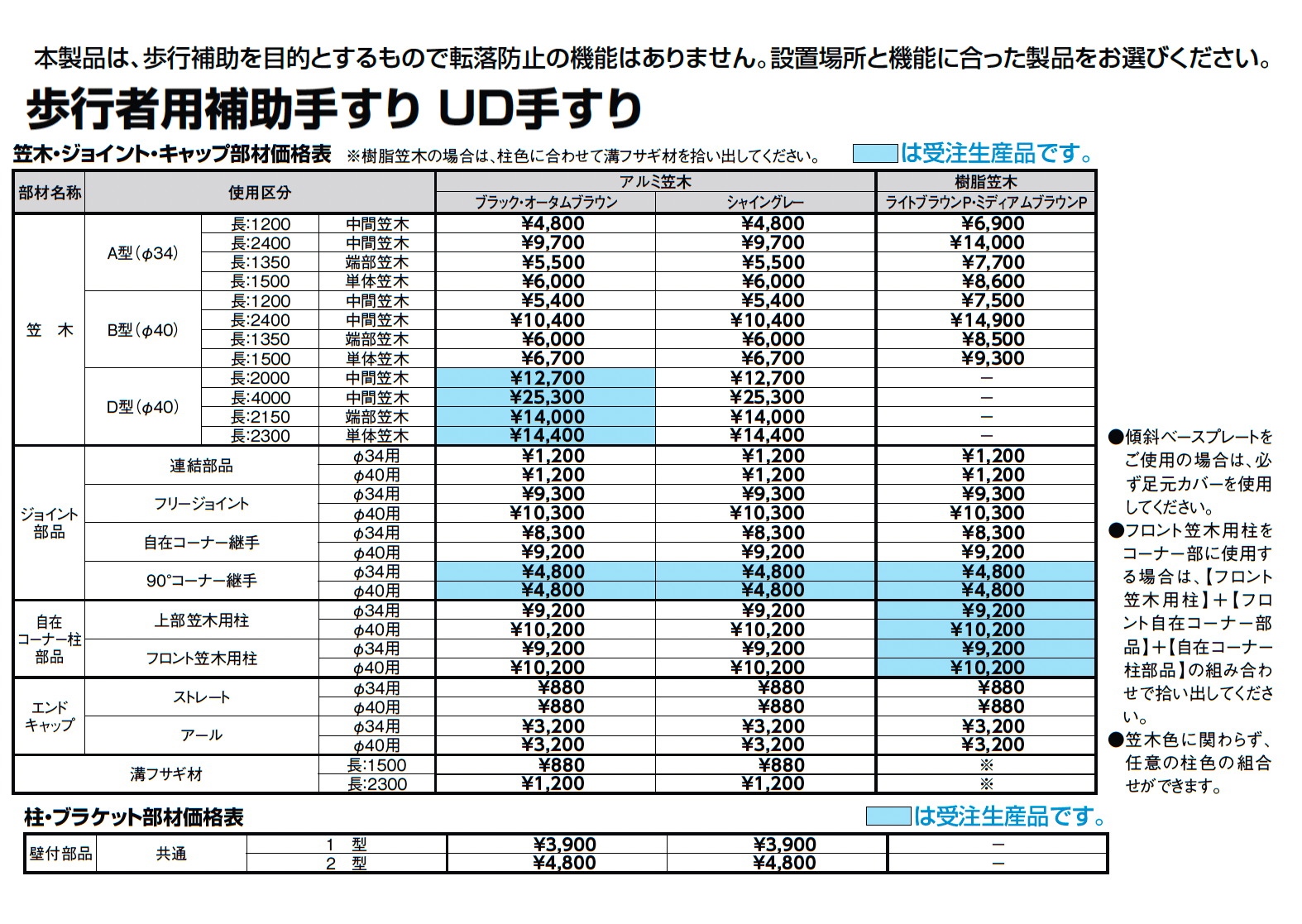 UD手すり 壁付け納まり_価格_1