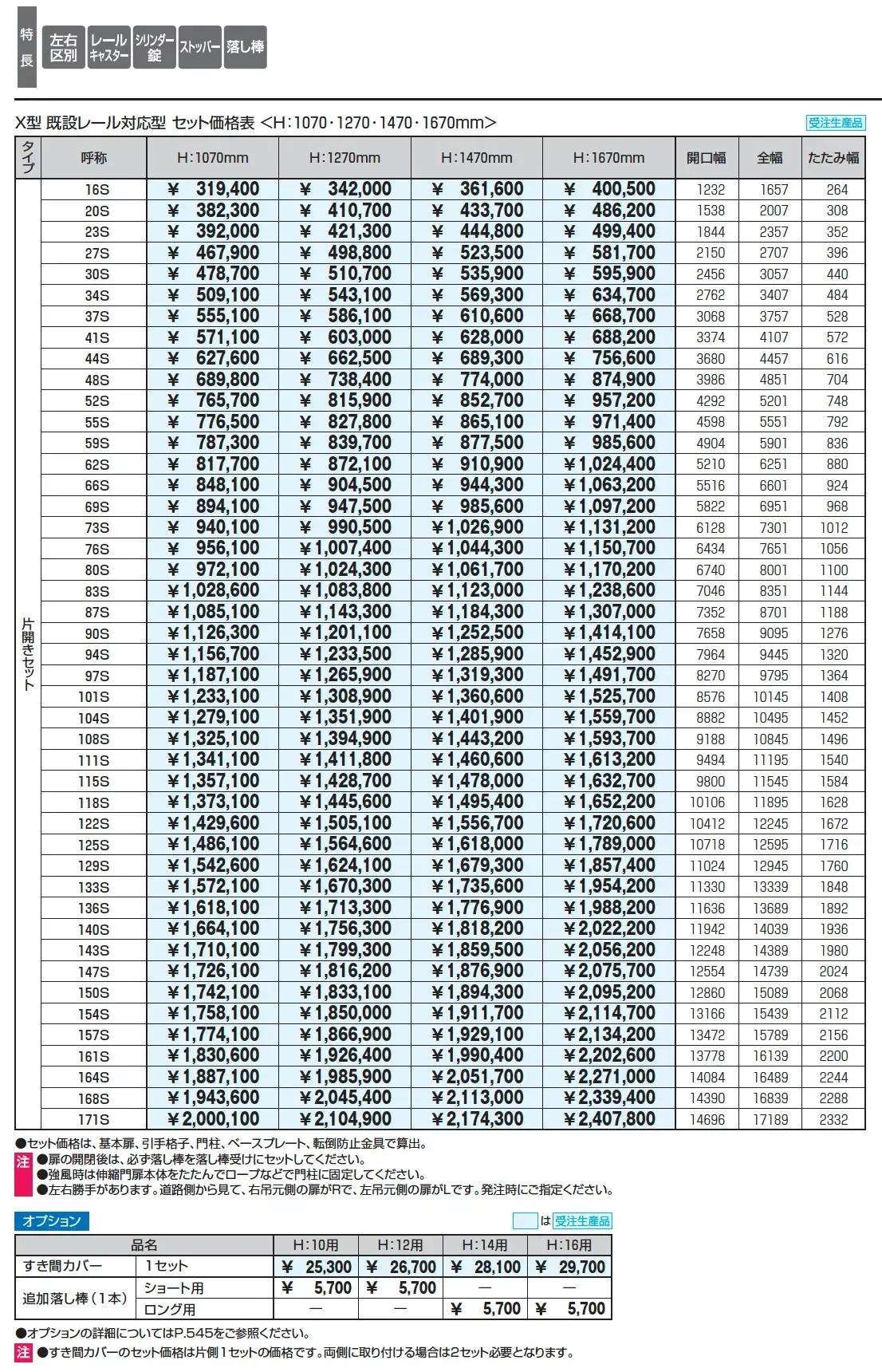 既設レール対応型 アルテンダX型 レールタイプ_価格_1