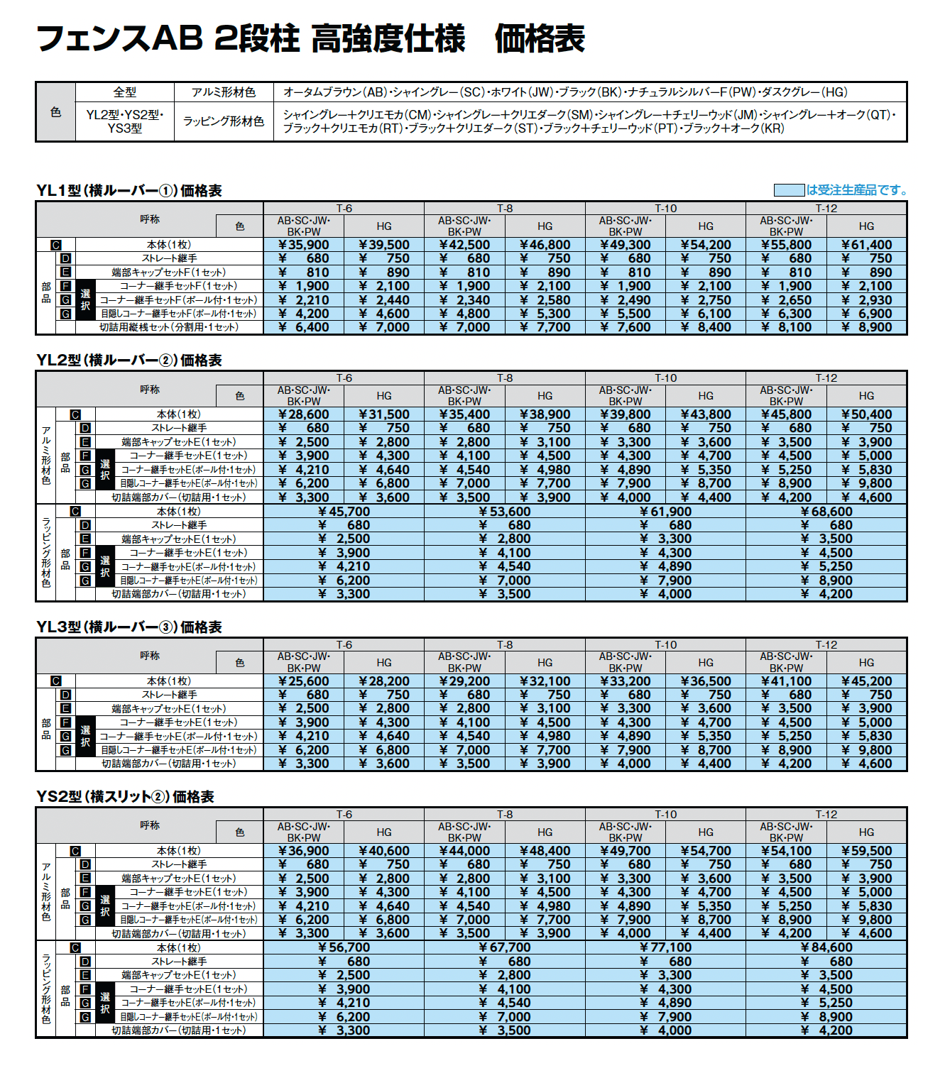 フェンスAB 2段柱 高強度仕様【2025年版】_価格_3