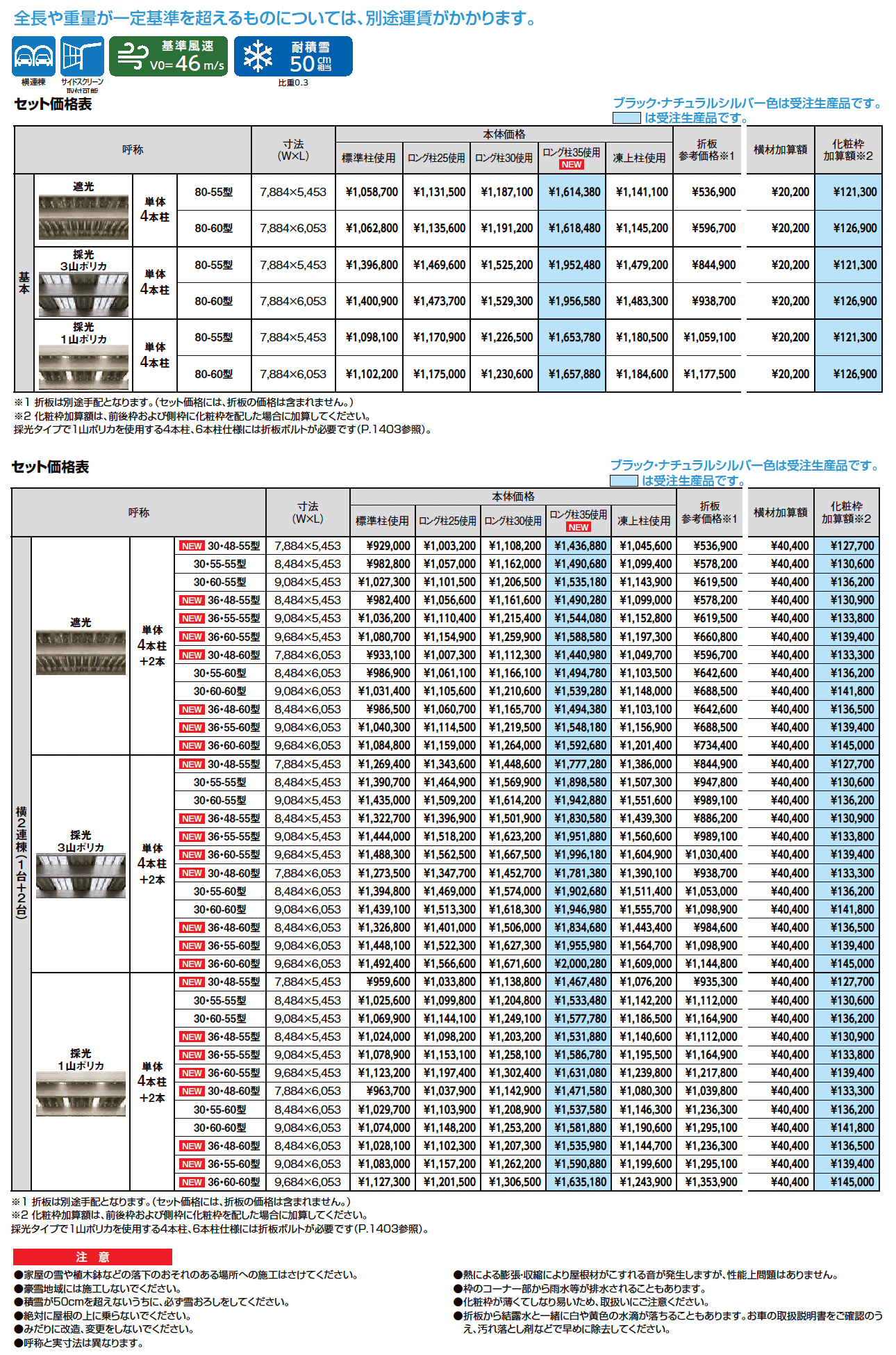 カーポートSW 1500タイプ 3台用_価格_1