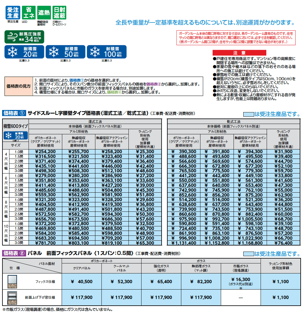 ココマ サイドスルーL字腰壁タイプ(湿式工法)_価格_1