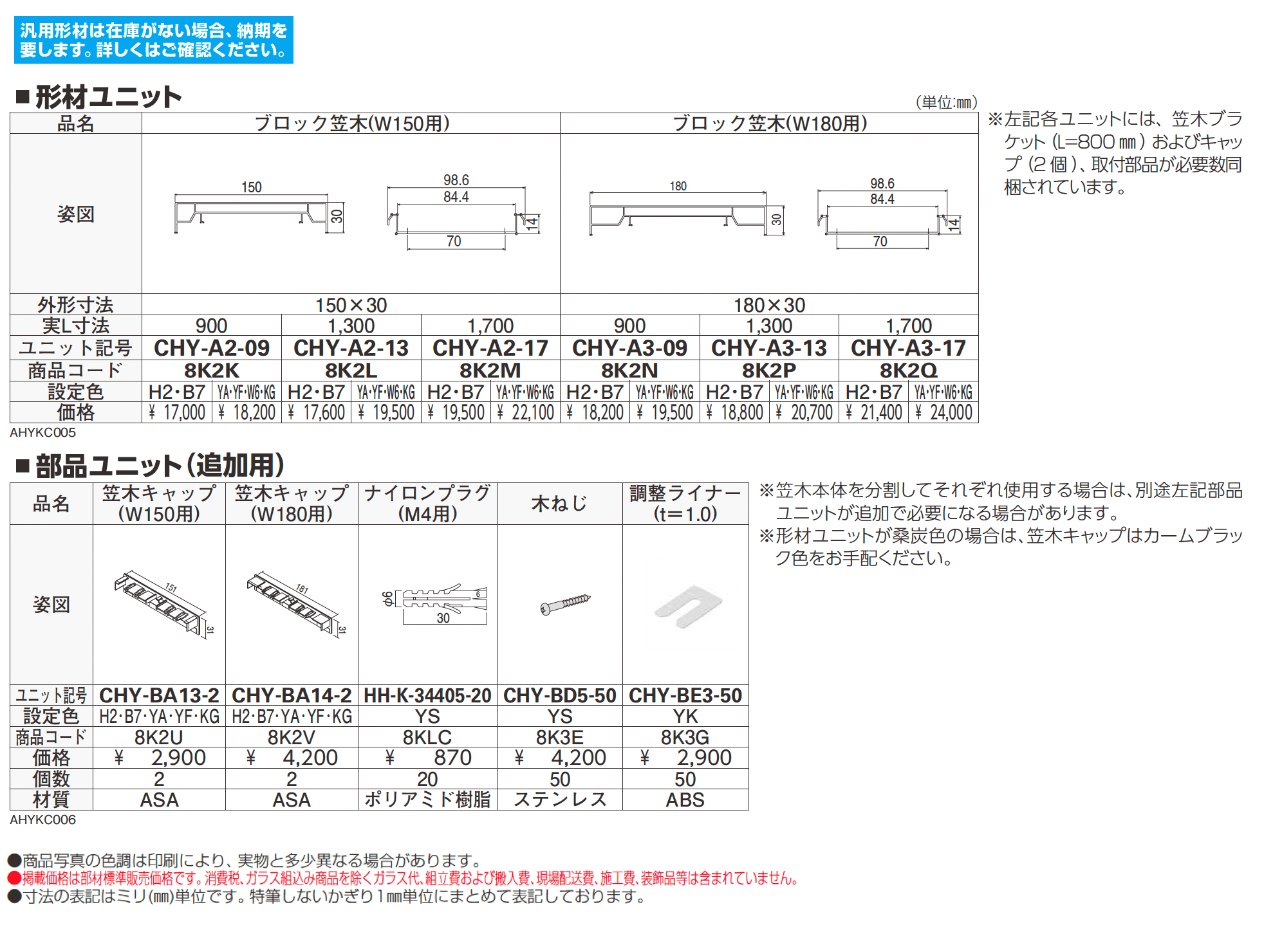 カスタマイズパーツ ブロック笠木材_価格_1
