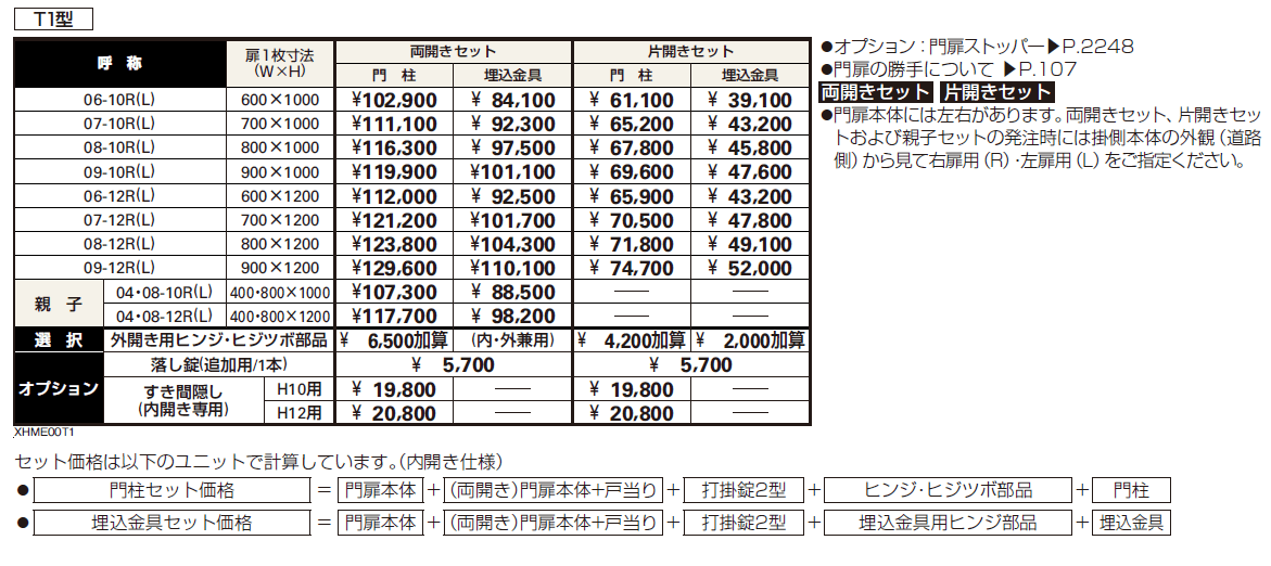 シンプレオ 門扉T1型【2024年版】_価格_1
